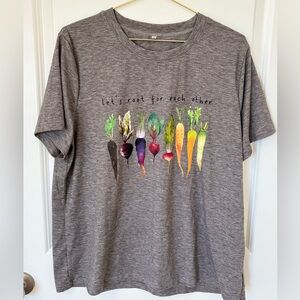 NWOT Women’s Gray “Let’s Root For Each Other” Graphic Tee Size: 1XL